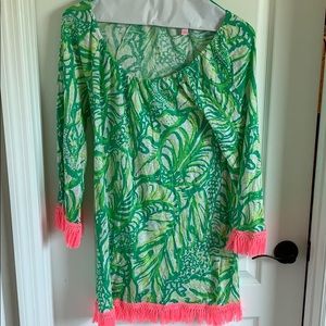 Lilly Pulitzer bathing suit coverup with fringe